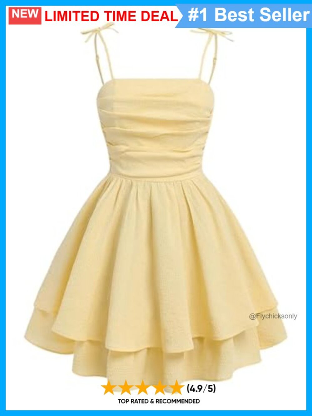 Girls Sleeveless Square Neck A-Line Tiered Summer Dress